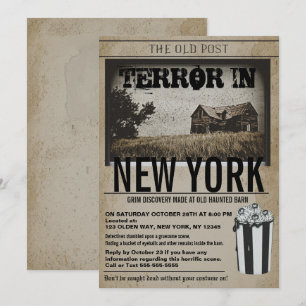 Alte Zeitung Spuk Barn Halloween-Party Einladung