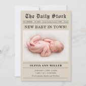 Alte Zeitung Stil Geburtsankündigungskarte Ankündigung (Vorderseite)