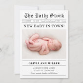 Alte Zeitung Stil Geburtsankündigungskarte Ankündigung (Vorderseite)