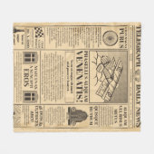 Alte Zeitung Vintag. Retro-Zeitungspapier mit Text Fleecedecke (Vorderseite (Horizontal))