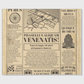 Alte Zeitung Vintag. Retro-Zeitungspapier mit Text Geschenkpapier (Flach)