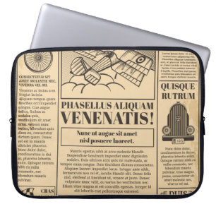 Alte Zeitung Vintag. Retro-Zeitungspapier mit Text Laptopschutzhülle