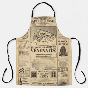 Alte Zeitung Vintag. Retro-Zeitungspapier mit Text Schürze