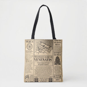 Alte Zeitung Vintag. Retro-Zeitungspapier mit Text Tasche
