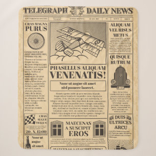 Alte Zeitung vintage. Retro-Zeitungspapier mit Tex Sherpadecke