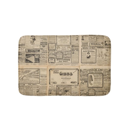 Alte Zeitung: Vintager Hintergrund. Badematte (Vorderseite)