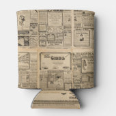 Alte Zeitung: Vintager Hintergrund. Dosenkühler (Rückseite)