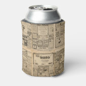 Alte Zeitung: Vintager Hintergrund. Dosenkühler (Kanne Rückseite)
