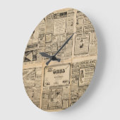 Alte Zeitung: Vintager Hintergrund. Große Wanduhr (Winkel)