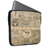 Alte Zeitung: Vintager Hintergrund. Laptopschutzhülle (Vorne Rechts)