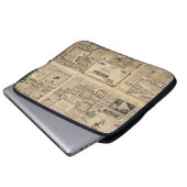 Alte Zeitung: Vintager Hintergrund. Laptopschutzhülle (Vorne Knopf)