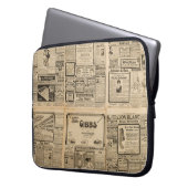 Alte Zeitung: Vintager Hintergrund. Laptopschutzhülle (Vorderseite Links)