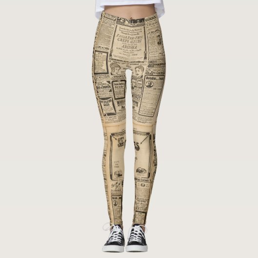 Alte Zeitung: Vintager Hintergrund. Leggings (Vorderseite)