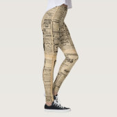 Alte Zeitung: Vintager Hintergrund. Leggings (Rechts)