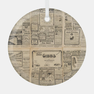 Alte Zeitung: Vintager Hintergrund. Ornament Aus Glas