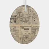 Alte Zeitung: Vintager Hintergrund. Ornament Aus Glas (Vorderseite Rechts)