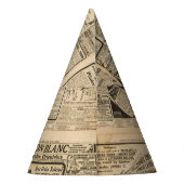 Alte Zeitung: Vintager Hintergrund. Partyhütchen (Rückseite)
