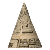 Alte Zeitung: Vintager Hintergrund. Partyhütchen (Rechts)