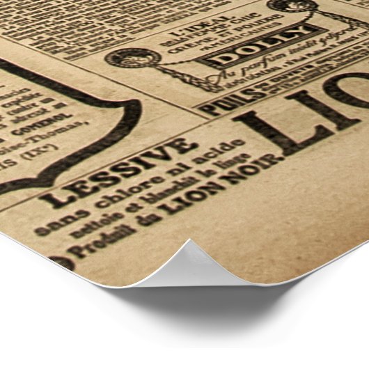 Alte Zeitung: Vintager Hintergrund. Poster (Ecke)