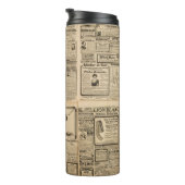 Alte Zeitung: Vintager Hintergrund. Thermosbecher (Nach rechts gedreht)