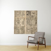 Alte Zeitung: Vintager Hintergrund. Wandteppich (Beispiel (Horizontal))