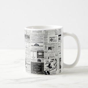 Alte Zeitungs Vintage Retro Anzeige Kaffeetasse