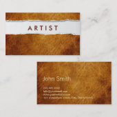 Alte zerrissene Papierkünstler-Visitenkarte Visitenkarte (Vorne/Hinten)