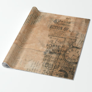 Alte zerrissene Vintage-Zeitung Geschenkpapier