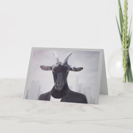 ALTE ZIEGE GLÜCKLICH GEBURTSTAG SIE HANDSOME ALTE KARTE (Vorderseite)