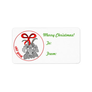 Alte Ziege Weihnachtsgeschenk Tag Sticker Adressaufkleber