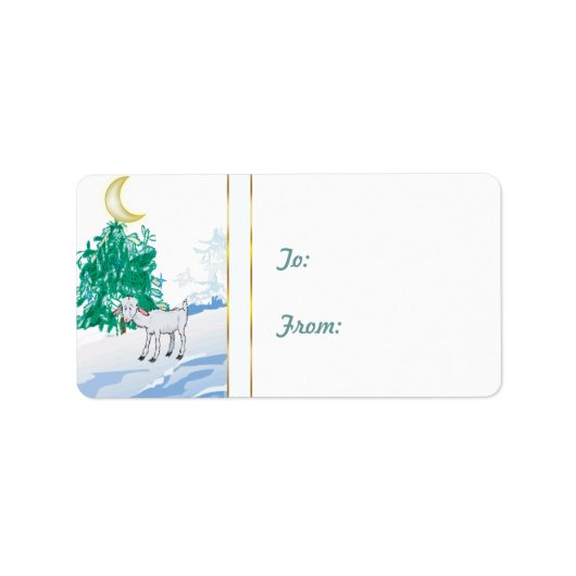 Alte Ziege Weihnachtsgeschenk Tag Sticker Adressaufkleber (Vorne)