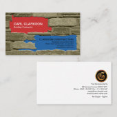 Alte Ziegelstein-Arbeits-bunte Gips-Malerei Visitenkarte (Vorne/Hinten)