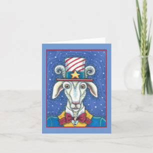 ALTE ZIEGELUNKEL SAM, FARM PATRIOTIC BILLYGOAT FEIERTAGSKARTE