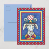 ALTE ZIEGELUNKEL SAM, FARM PATRIOTIC BILLYGOAT POSTKARTE (Vorne/Hinten)
