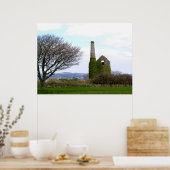 Alte Zinnminenruinen in Cornwall Poster (Küche)