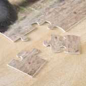 Alte Zugmaschine, orange und grün Puzzle (Seite)