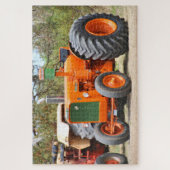 Alte Zugmaschine, orange und grün Puzzle (Vertikal)