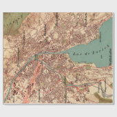 Alte Zürich Schweiz Karte (1921)  Geschenkpapier (Flach)