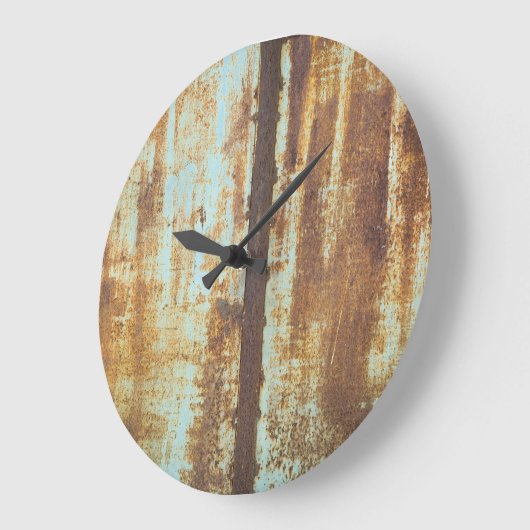 Alteisenrost: Metallhintergrund Große Wanduhr (Winkel)