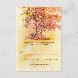 alten Baum rustikale Hochzeitskarten RSVP Karte