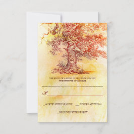 alten Baum rustikale Hochzeitskarten RSVP Karte