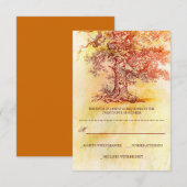 alten Baum rustikale Hochzeitskarten RSVP Karte (Vorne/Hinten)
