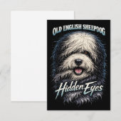 Altenglischer Schäferhund Dankeskarte (Vorne/Hinten)