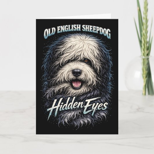 Altenglischer Schäferhund Feiertagskarte (Vorderseite)