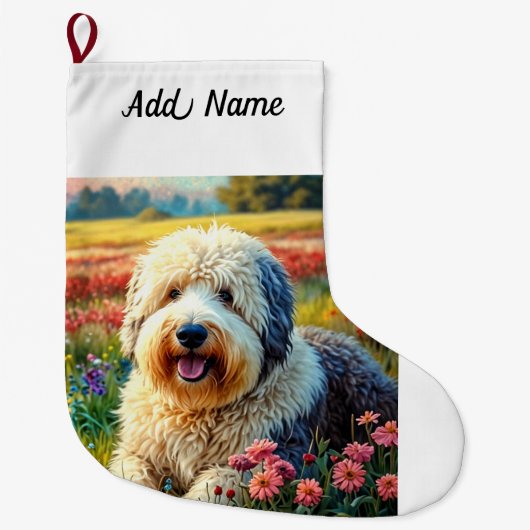 Altenglischer Schäferhund Großer Weihnachtsstrumpf (Vorderseite)