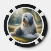 Altenglischer Schäferhund Pokerchips (Rückseite)