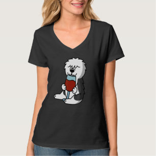 Altenglischer Schäferhund trinkt Wein Hund T-Shirt