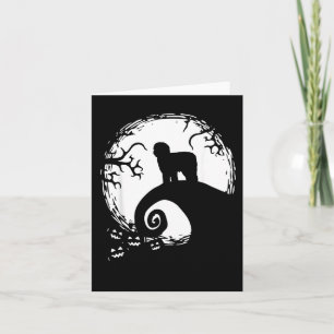 Altenglischer Schäferhund und Halloween-Mond Karte