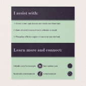 Altenpflege Berufliche Lila Visitenkarte (Innenseite Aufgefaltet)