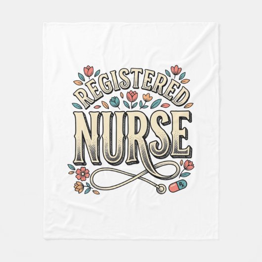 Altenpfleger-Blumen-Typografie-Shirt D Fleecedecke (Vorderseite)